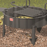 Pilot Rock 3 Pack 24” Steel Ground Fire Pit Rings & Metal Cooking Grates, Black - 415886