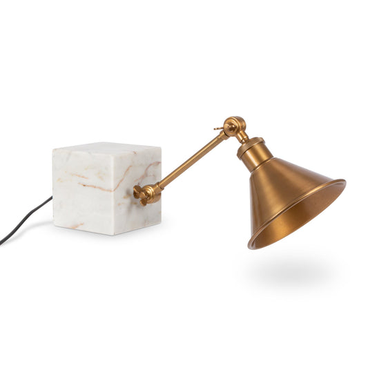Park Hill Collection Marble Shelf Light - Elegant 21" White and Brass Design, Perfect for Modern Home Décor and Lighting - ELT95928