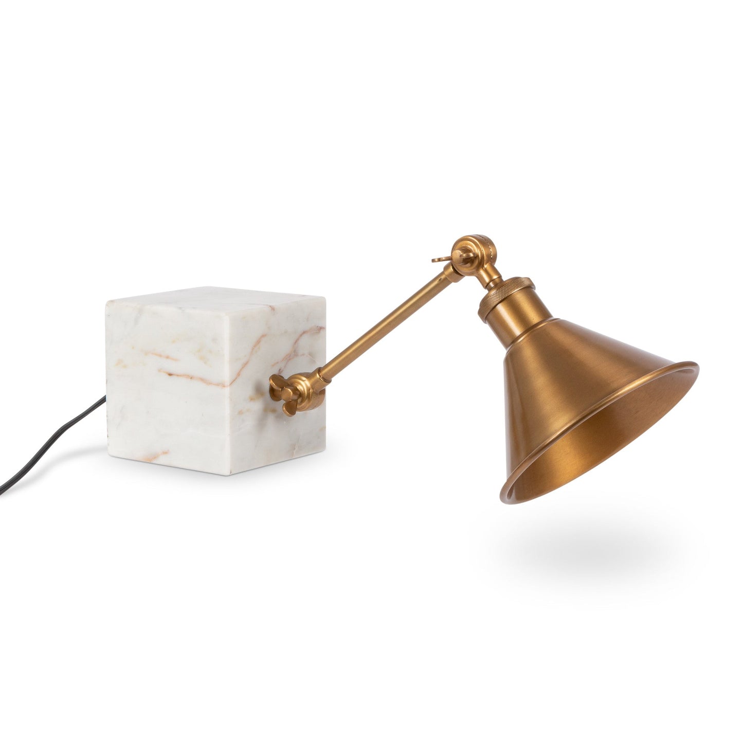 Park Hill Collection Marble Shelf Light - Elegant 21" White and Brass Design, Perfect for Modern Home Décor and Lighting - ELT95928