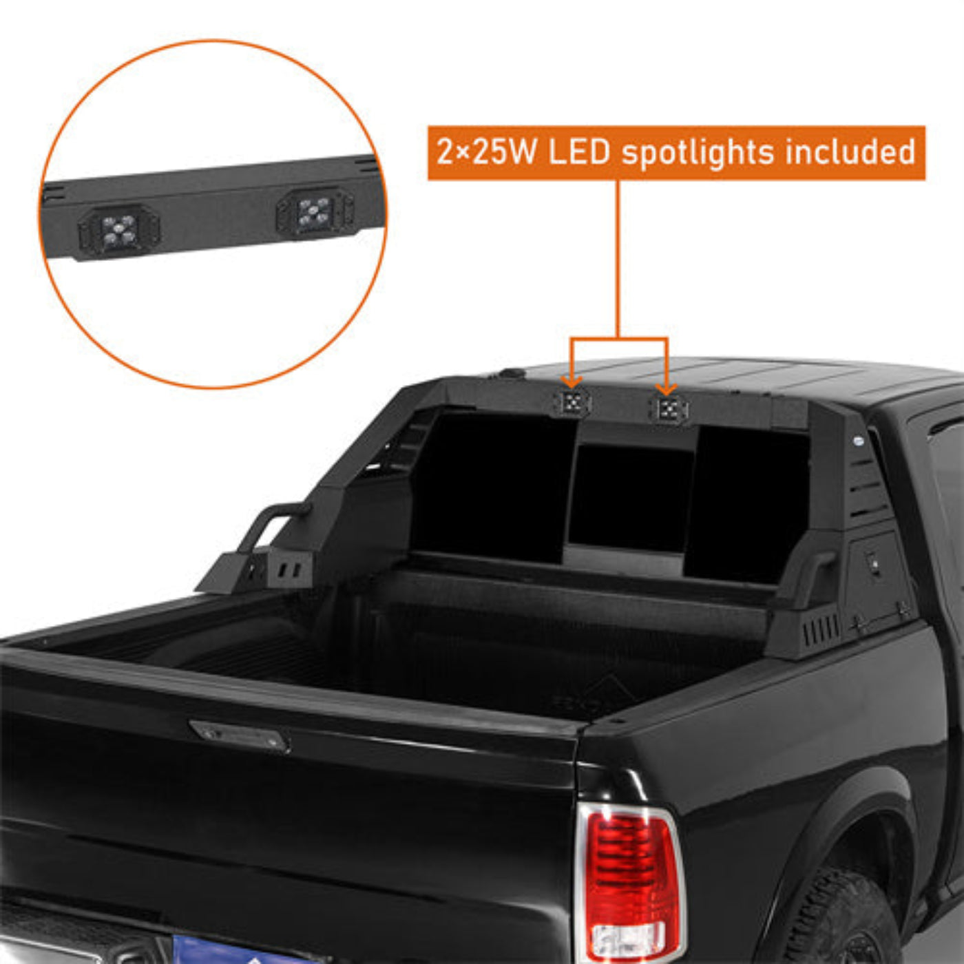 22.6" High Adjustable Truck Roll Bar For Full-Size Pickup Trucks - Hooke Road - HE.9910-S