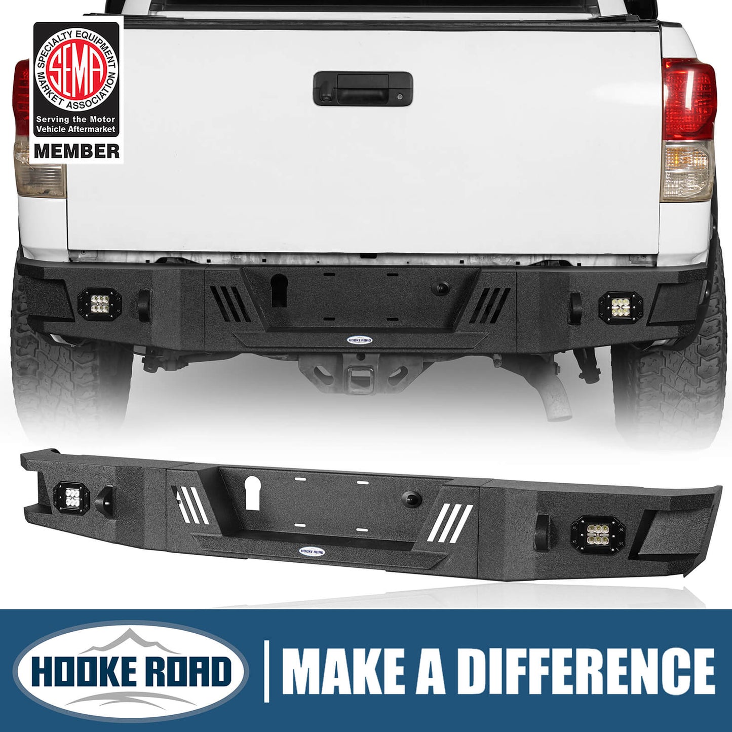 Hooke Road Full Width Bumper Rear Bumper(07-13 Toyota Tundra) - HE.5206
