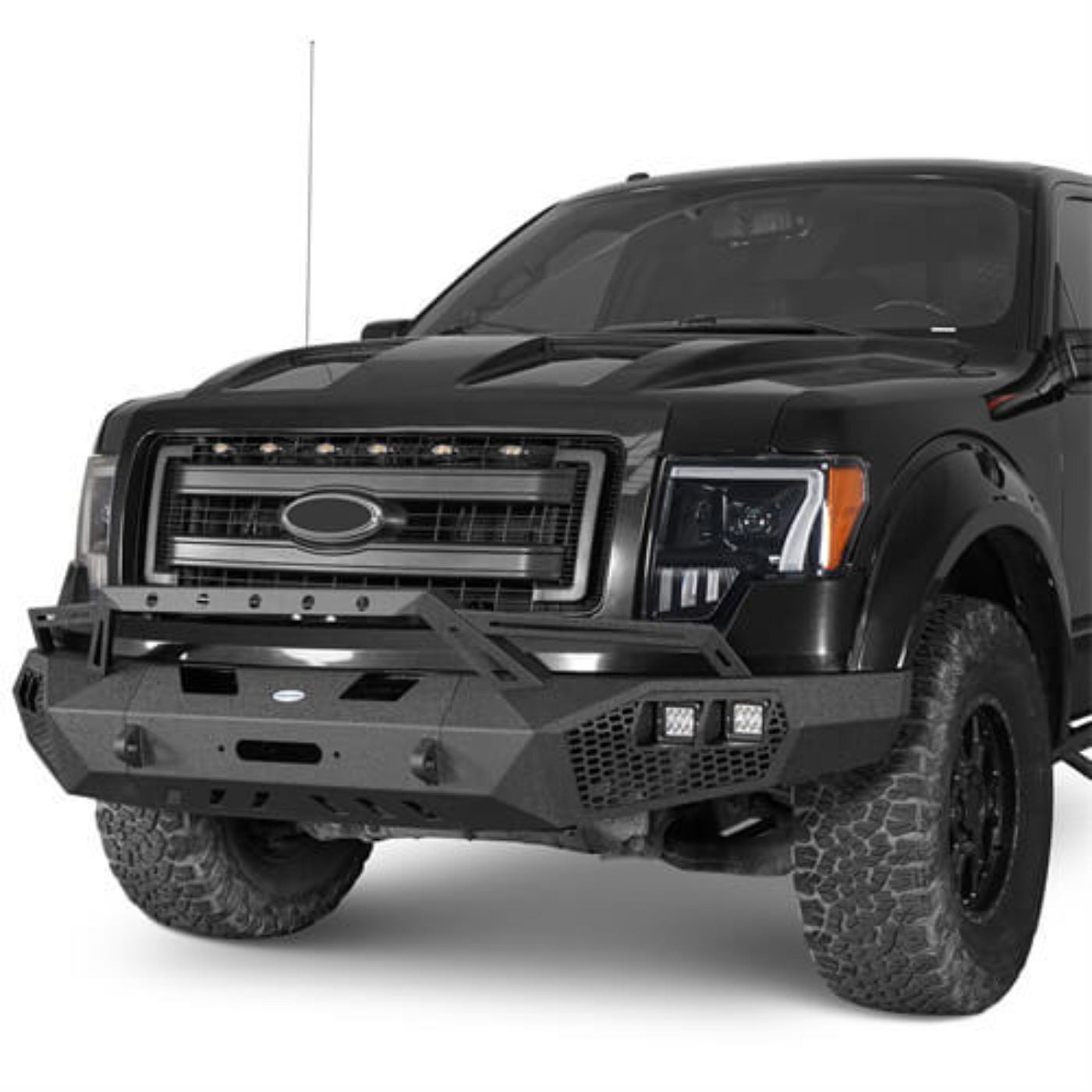 Hooke Road Full-Width Front Bumper w/Grill Guard & Rear Bumper Back Bumper(09-14 Ford F - HE.8200A&HE.8200B&HE.8204-150, Excluding Raptor)