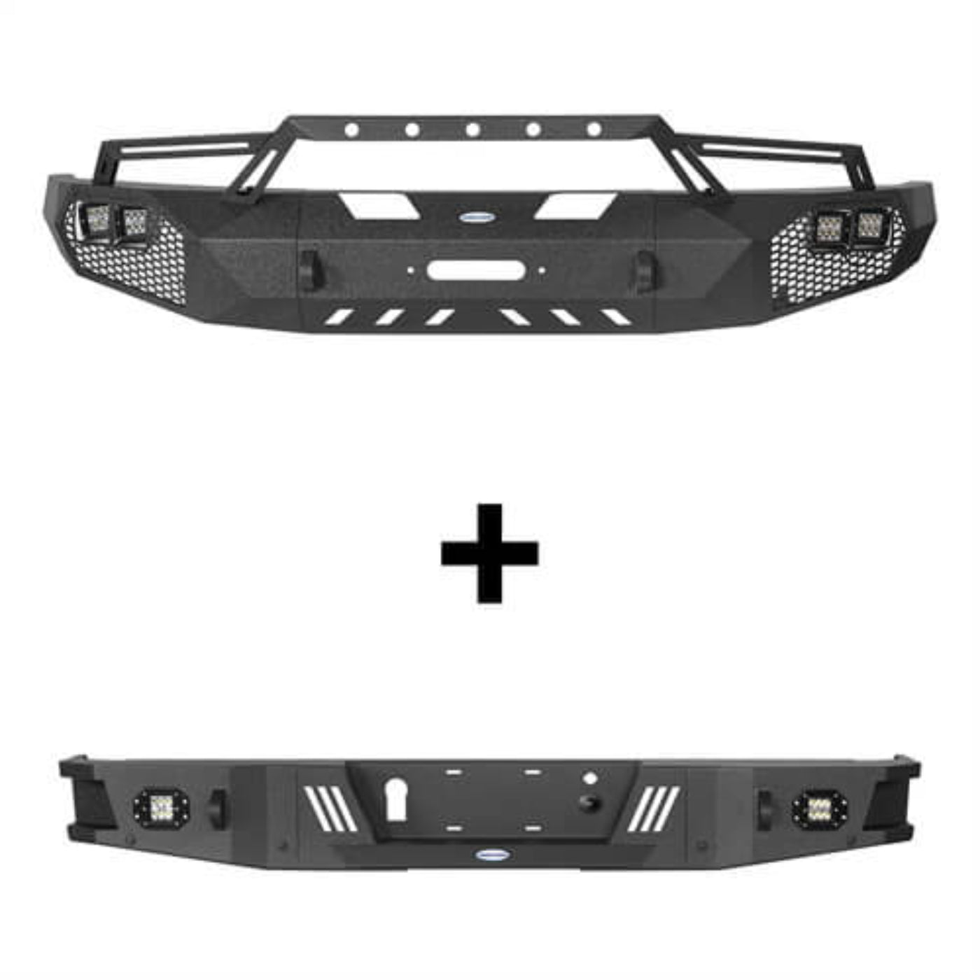Hooke Road Full-Width Front Bumper w/Grill Guard & Rear Bumper Back Bumper(09-14 Ford F - HE.8200A&HE.8200B&HE.8204-150, Excluding Raptor)