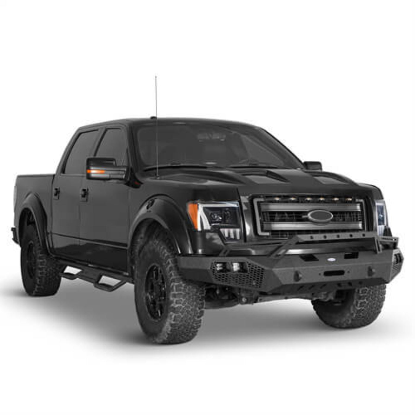 Hooke Road Full-Width Front Bumper w/Grill Guard & Rear Bumper Back Bumper(09-14 Ford F - HE.8200A&HE.8200B&HE.8204-150, Excluding Raptor)