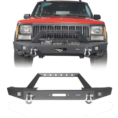 Hooke Road Full Width Front & Rear Bumper Combo(84-01 Jeep Cherokee XJ) - HE.9012&HE.9013