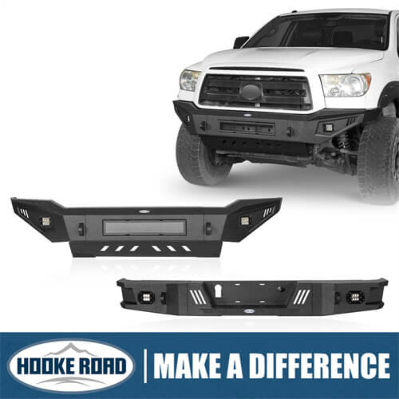 Hooke Road Full Width Front Bumper & Rear Bumper(07-13 Toyota Tundra) - HE.5204-1&HE.5206