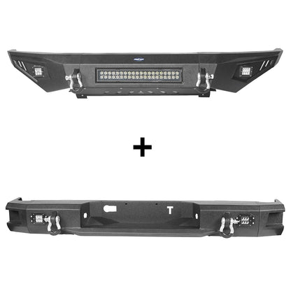 Hooke Road Full Width Front Bumper & Rear Bumper Combo(14-21 Toyota Tundra) - HE.5001+HE.5003