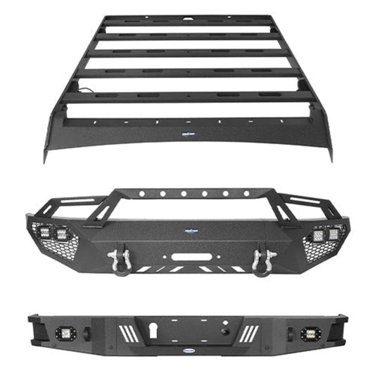 Hooke Road Full Width Front Bumper / Rear Bumper / Roof Rack(09-14 F-150 SuperCrew,Excl  - HE.8205&HE.8200A&HE.8200B&HE.8204u- ding Raptor)