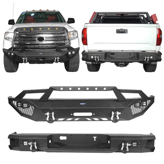 Hooke Road Full Width Front Bumper & Rear Bumper(14-21 Toyota Tundra) - Hooke Road - HE.5000A+HE.5000B+HE.5003