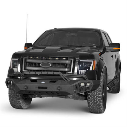Hooke Road Full-Width Front Bumper w/Grill Guard & Back Bumper Rear Bumper(09-14 Ford F-150, Excluding Raptor) - HE.8200A&HE.8200B&HE.8203