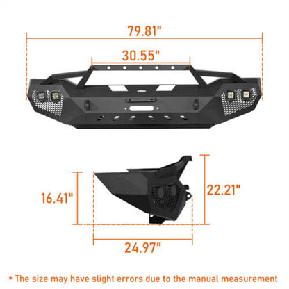 Hooke Road Full Width Front Bumper with Hoop(07-13 Toyota Tundra) - HE.5200A+HE.5200B