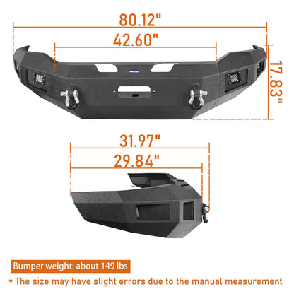 Hooke Road Front Bumper & Rear Bumper (19-24 Ram 2500 3500) - HE.6300AB&HE.6301
