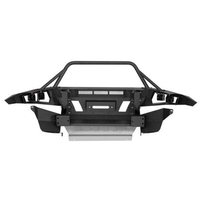 Hooke Road Aftermarket Full Width Front Bumper w/ Winch Plate & 4 LED Spot Lights (14-24 Toyota 4Runner)  - HE.9812A-S+HE.9812B-S