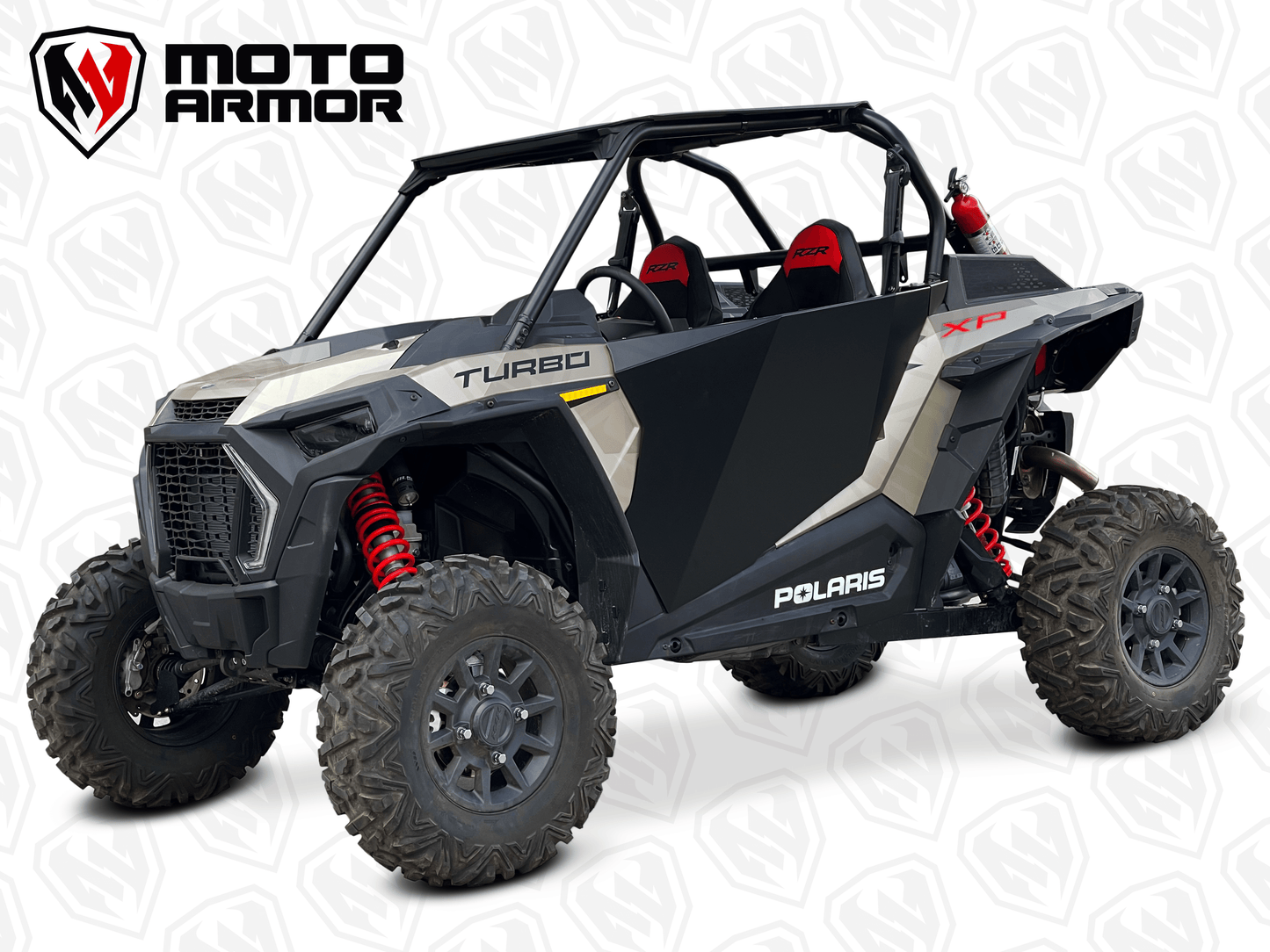 Moto Armor Polaris RZR XP 1000, XP Turbo, & Turbo S 2-Seat Aluminum Doors (2014+) - MA-RZ2-BLK