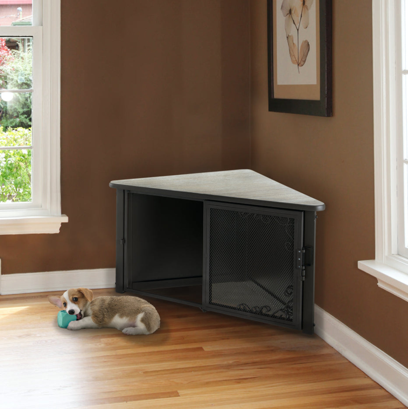 Richell Accent Corner Table Pet Crate -RI-80009