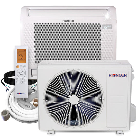 Pioneer 18,000 BTU 22.4 SEER2 Floor Console Mini-Split Inverter++ Energy-Star Air Conditioner Heat Pump System Full Set 230V - FYB018GMFILCAD-10