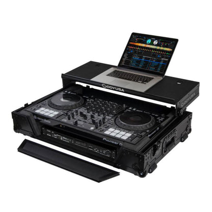 Odyssey Pioneer Flight Case with 1U Rack Space Glide Platform and Wheels, Black - 188056