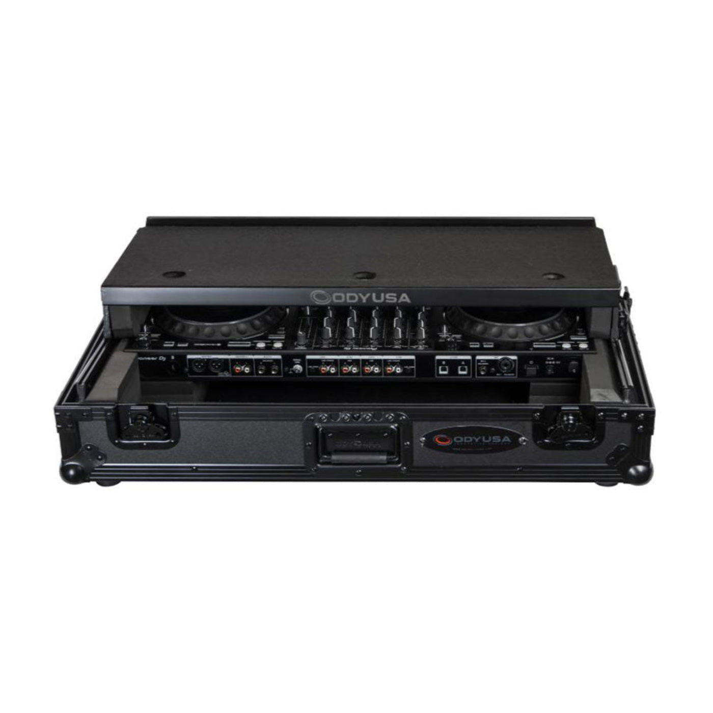 Odyssey Pioneer Flight Case with 1U Rack Space Glide Platform and Wheels, Black - 188056