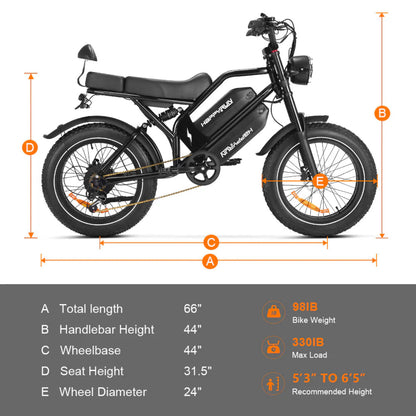 HappyRun G70 48V/38Ah 2000W Electric Cargo Bike