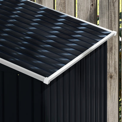 Outsunny EverBase 7' x 4' Outdoor Storage Shed with Foundation Kit, Double Lockable Door & Air Vents, Dark Gray - 845-030CG