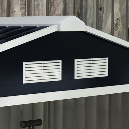 Outsunny EverBase 7' x 4' Outdoor Storage Shed with Foundation Kit, Double Lockable Door & Air Vents, Dark Gray - 845-030CG