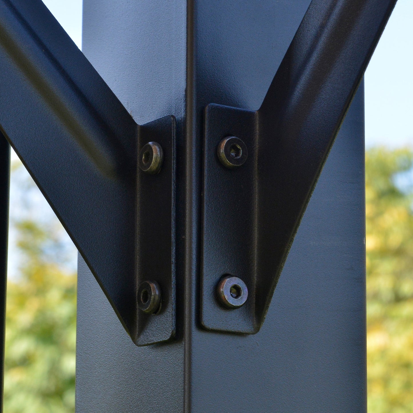 Outsunny 12' x 10' Retractable Pergola Canopy, Sun Shade, Unique Design, Metal Shelter, Beige - 84C-242V01