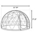 Garden Igloo Dome, PVC, 11'9"W, 7'2"H - Outdoor Dining, Play Area for Children, Stylish Conservatory, Greenhouse, Gazebo GI001