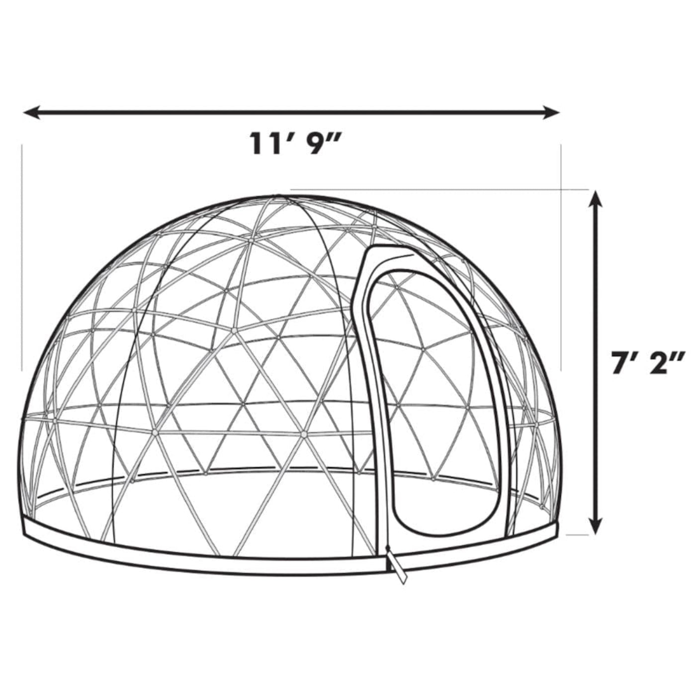 Garden Igloo Dome, PVC, 11'9"W, 7'2"H - Outdoor Dining, Play Area for Children, Stylish Conservatory, Greenhouse, Gazebo GI001