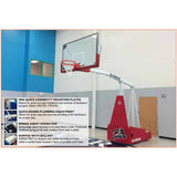 Gared Sports Hoopmaster 5 Spring-Lift Collegiate/High School Indoor Portable Basketball Hoop 9405