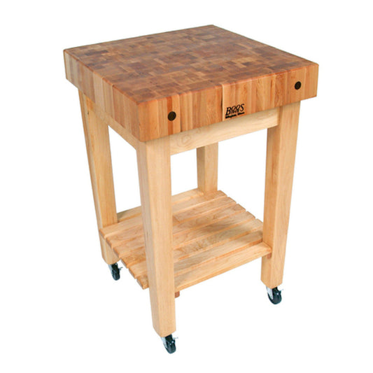 John Boos GB-C Gourmet Butcher Block Cart 24" x 24" - JBGBC