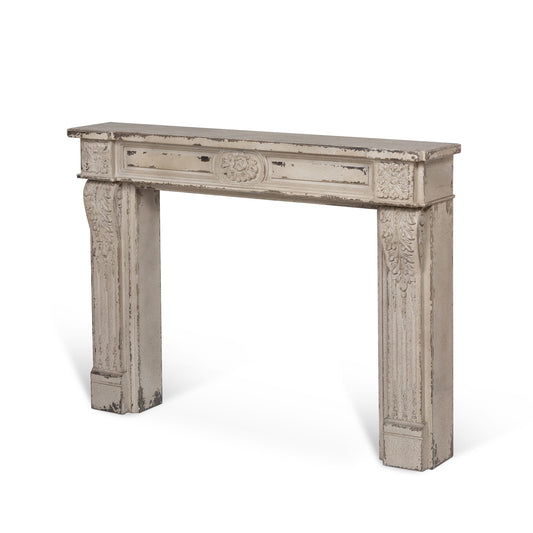 Park Hill CollectionSalon Fireplace Mantel - Antiqued Pine and Magnesium Oxide, Stylish Free-Standing Shelf for Living Room - EER36182