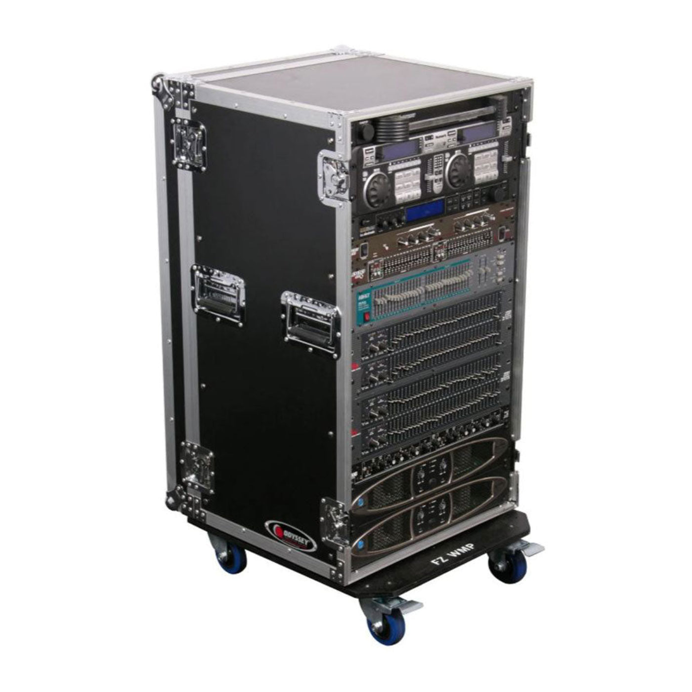 Odyssey FZAR20W Heavy Duty Portable Flight Zone 20 Space Amp Rack With Wheels - Odyssey Case