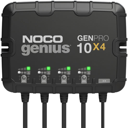 NOCO 4-Bank, 40-Amp On-Board Battery Charger, Battery Maintainer, & Battery Desulfator - GENPRO10X4