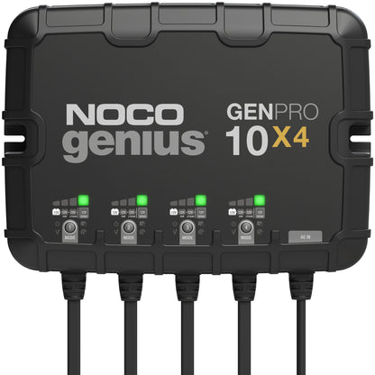 NOCO 4-Bank, 40-Amp On-Board Battery Charger, Battery Maintainer, & Battery Desulfator - GENPRO10X4