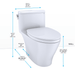 TOTO Nexus 1.28 GPF One Piece Elongated Chair Height Toilet with Tornado Flush Technology - SoftClose Seat Included MS642124CEFG#01