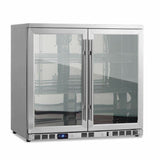 Kings Bottle 36'' Heating Glass 2 Door Built In Beverage Fridge - KBU56M