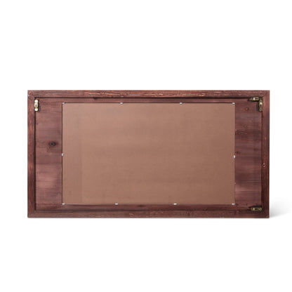 Park Hill Collection Coquille Carved Wood Mirror - Elegant Artisan Horizontal Design in Blue & White, Perfect for Any Room - EWI26158