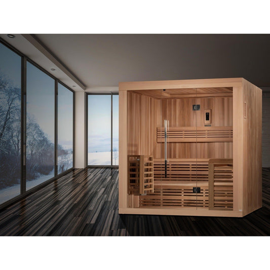 Golden Designs Osla Edition 6 Person Traditional Steam Sauna - Canadian Red Cedar