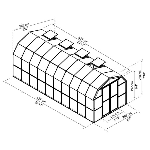 Rion Grand Gardener 8' x 20' Greenhouse - Twin Wall - HG7220