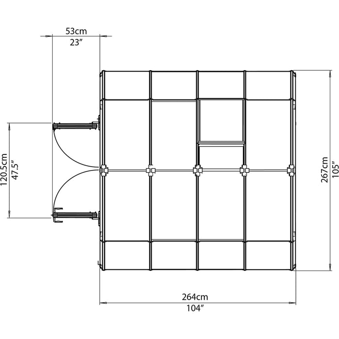 Rion Grand Gardener 8' x 8' Greenhouse - Clear - HG7208C