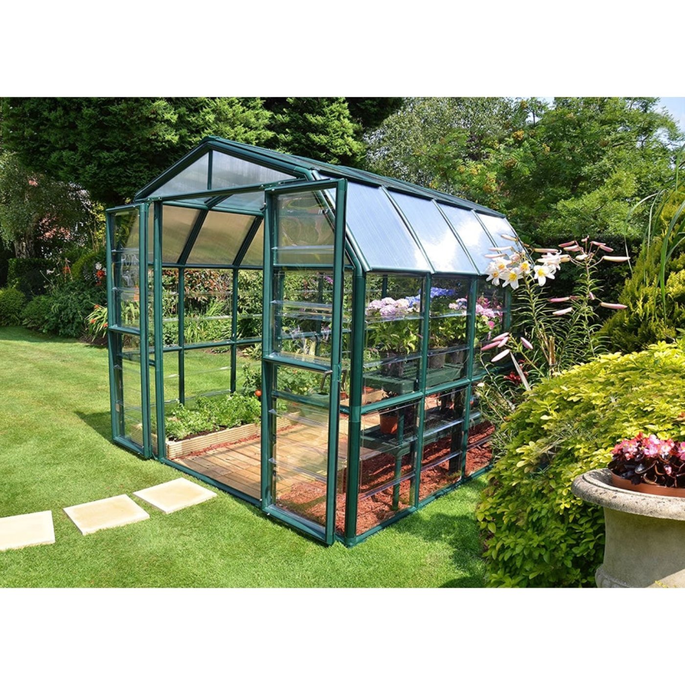 Rion Grand Gardener 8' x 8' Greenhouse - Clear - HG7208C