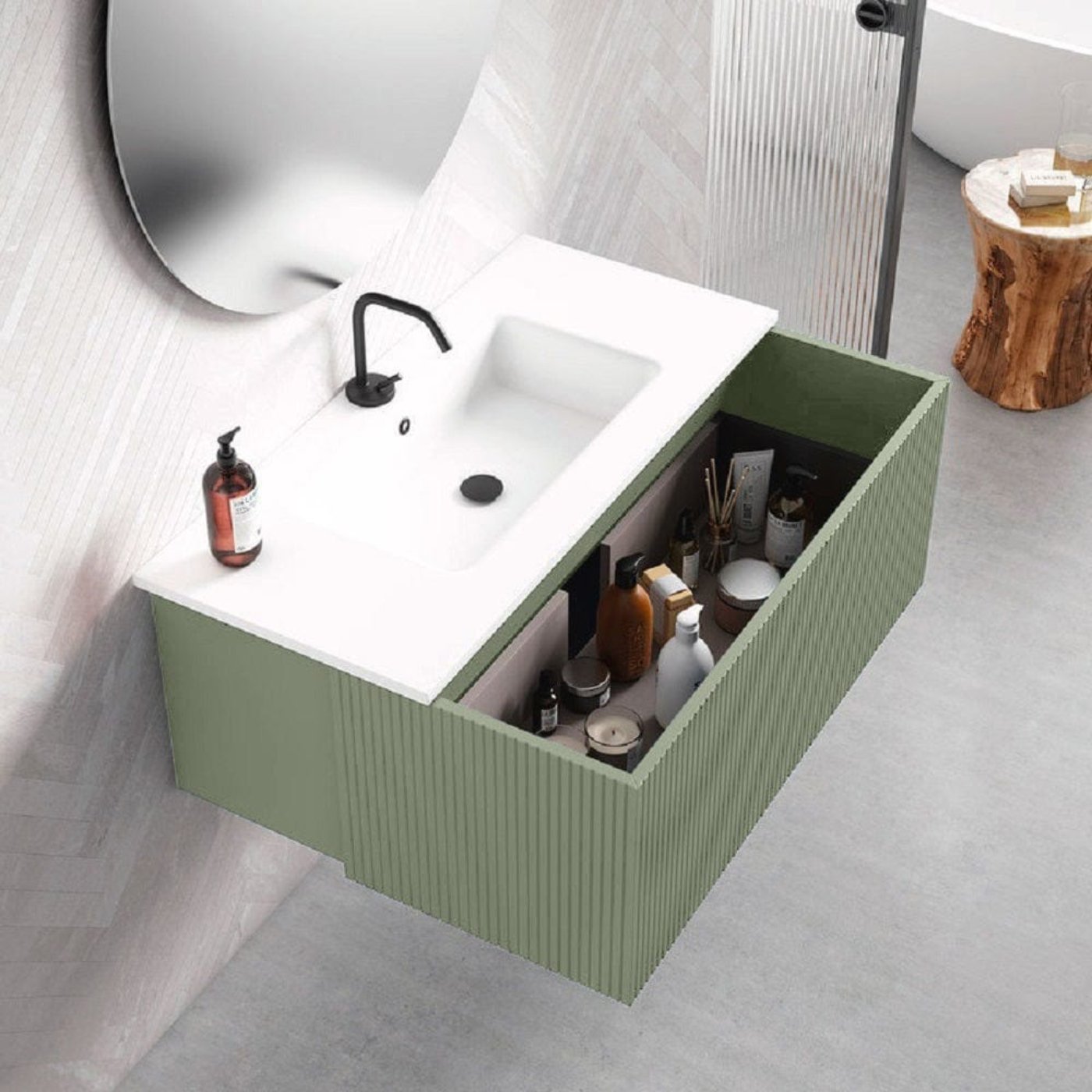 Lucena Bath 32" Bari Vanity with Ceramic Sink in White, Grey, Green or Navy - Backyard Provider