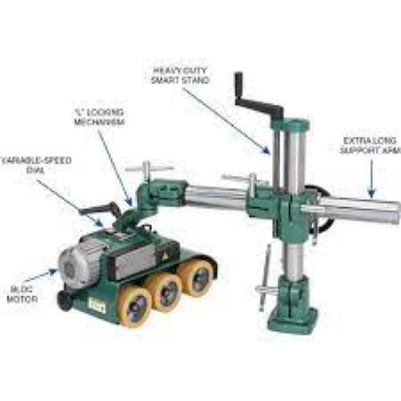 U.S Industrial Grizzly Industrial 2/3 HP 3 Roller Variable-Speed Brushless Motor Power Feeder - G0826