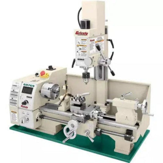 U.S Industrial Grizzly Industrial 8" x 16" Variable-Speed Lathe with Milling Head