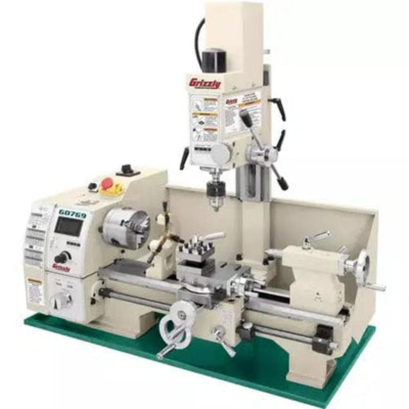 U.S Industrial Grizzly Industrial 8" x 16" Variable-Speed Lathe with Milling Head