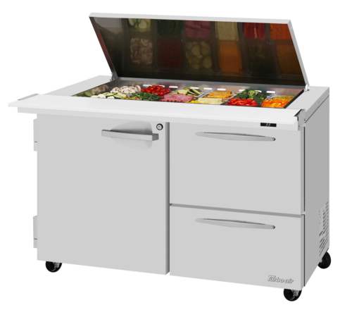 Turbo Air PRO Refrigerated Prep Tables - PST-48-18-D2R(L)-N-FL