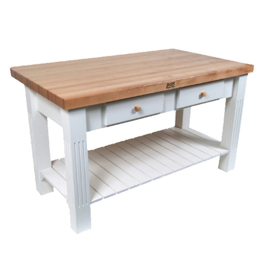 John Boos Grazzi Work Table / Kitchen Island with Drop Leaf 28" W x 60" L - JBGRZ6036