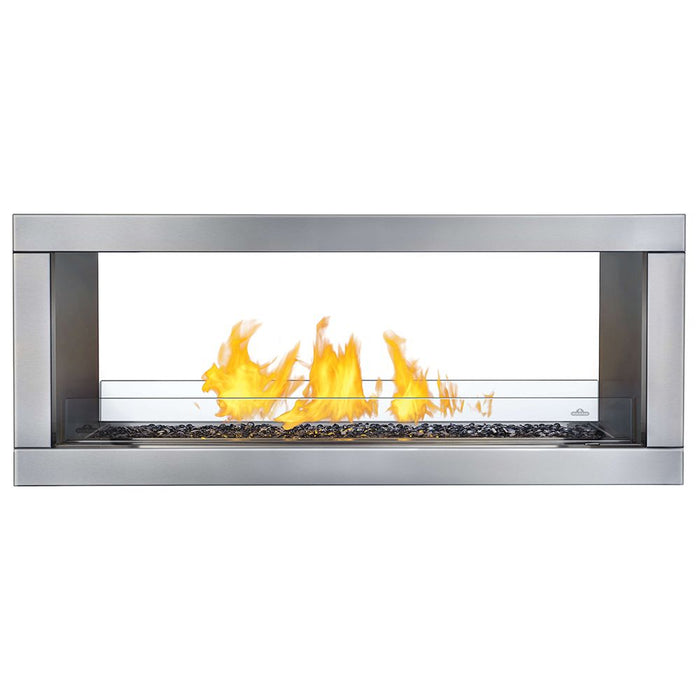 Napoleon Fireplaces Galaxy Linear See-Through Outdoor Electronic Ignition Gas Fireplace with LED Lighting and Remote, Napoleon, 48", GSS48STE