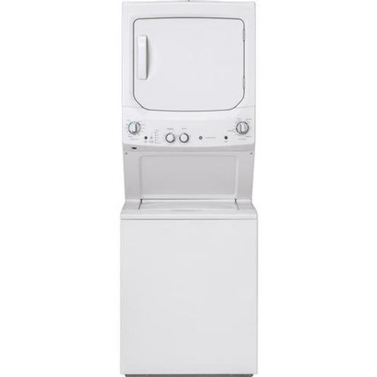 GE APPLIANCES GE Unitized Spacemaker 3.8 cu. ft. Capacity Washer with in Stainless Steel Basket and 5.9 cu. ft. Capacity Gas Dryer White - GUD27GSSMWW