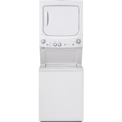 GE APPLIANCES GE Unitized Spacemaker 3.8 cu. ft. Capacity Washer with in Stainless Steel Basket and 5.9 cu. ft. Capacity Gas Dryer White - GUD27GSSMWW